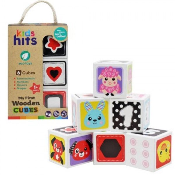 Набір дерев'яних кубиків "Kids hits" від компанії Інтернет-магазин  towershop.online - фото 1
