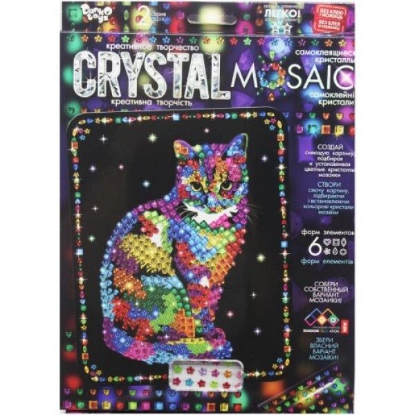 Набір для креативного творчості "CRYSTAL MOSAIC", "Кішка" від компанії Інтернет-магазин  towershop.online - фото 1