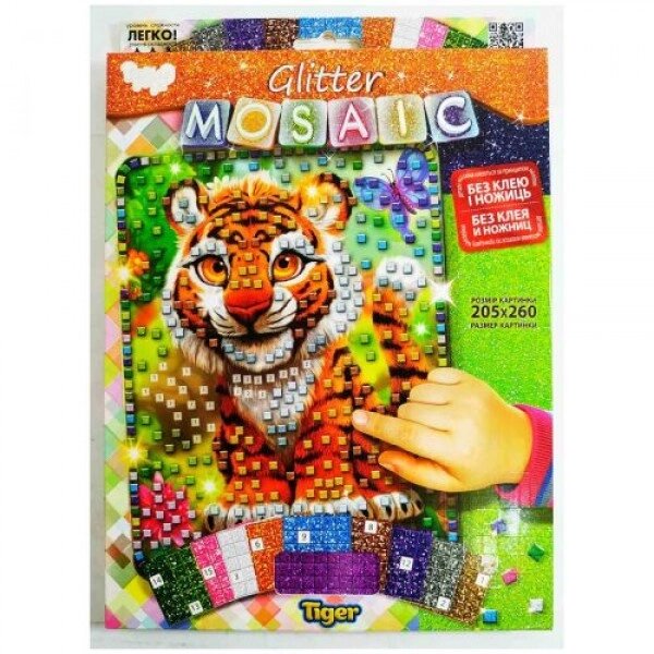 Набір для творчості "Блискуча мозаїка: Тигрик" від компанії Інтернет-магазин  towershop.online - фото 1