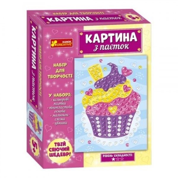 Набір для творчості "Картина з паєток: Тістечко" від компанії Інтернет-магазин  towershop.online - фото 1