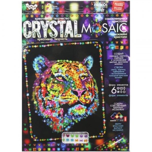 Набір для творчості креативної "CRYSTAL MOSAIC", "Тигр" від компанії Інтернет-магазин  towershop.online - фото 1