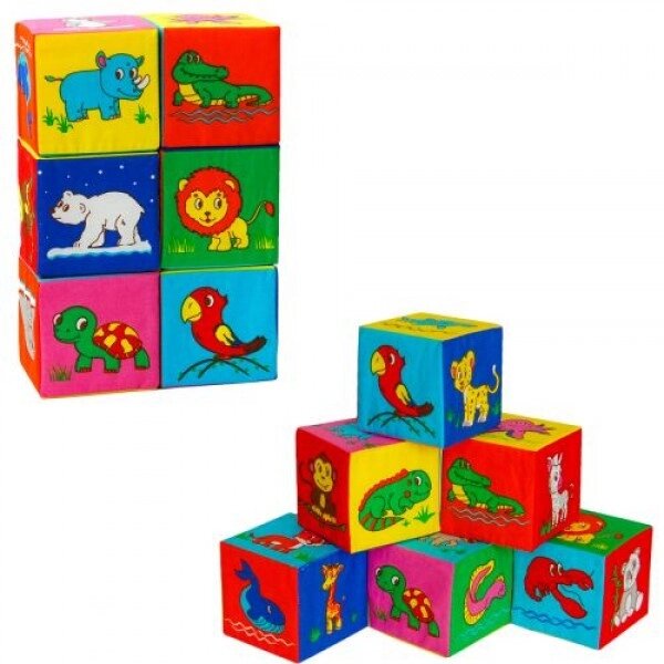 Набір м'яких кубиків "Дикі тварини" від компанії Інтернет-магазин  towershop.online - фото 1