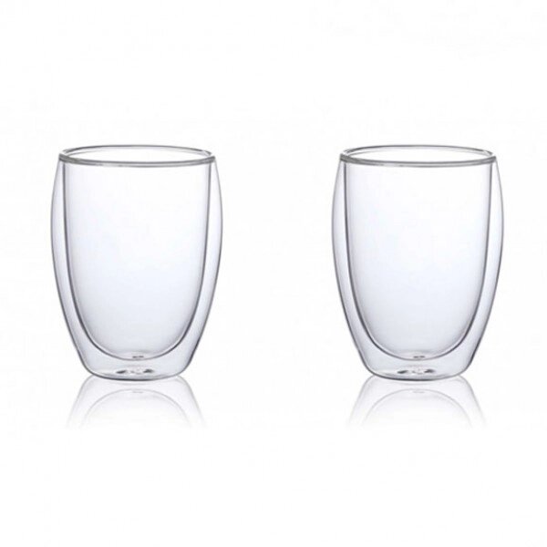 Набір скляних склянок з подвійними стінками Con Brio СВ-8335-2, 2шт, 350мл, прозорі склянки від компанії Інтернет-магазин  towershop.online - фото 1