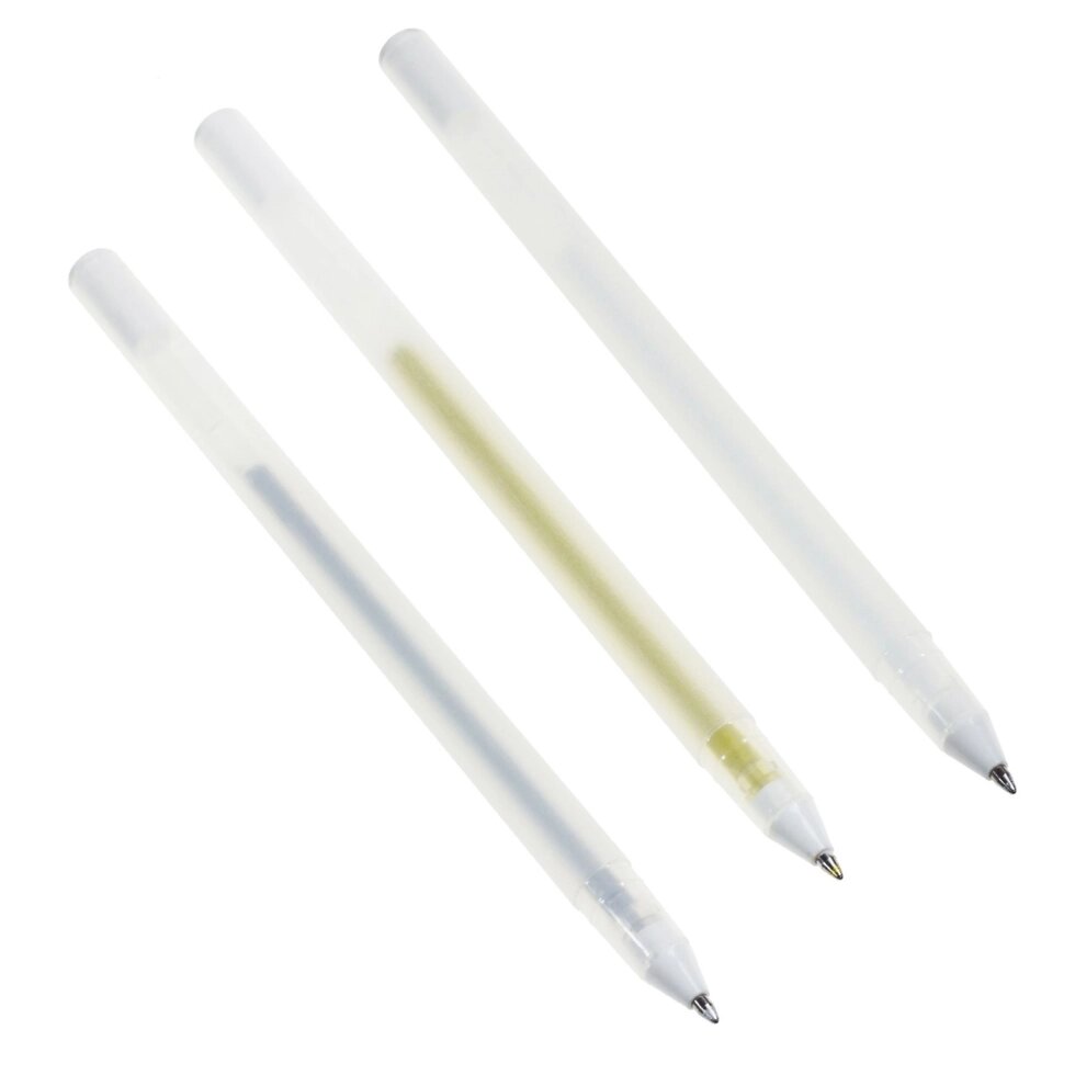 Набір з 3 гелевих ручок, срібло, золото, біле від компанії Інтернет-магазин  towershop.online - фото 1