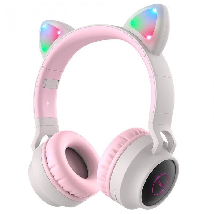 Навушники Hoco W27 Cat Ear Bluetooth з котячими вушками та LED підсвічуванням Сірі від компанії Інтернет-магазин  towershop.online - фото 1