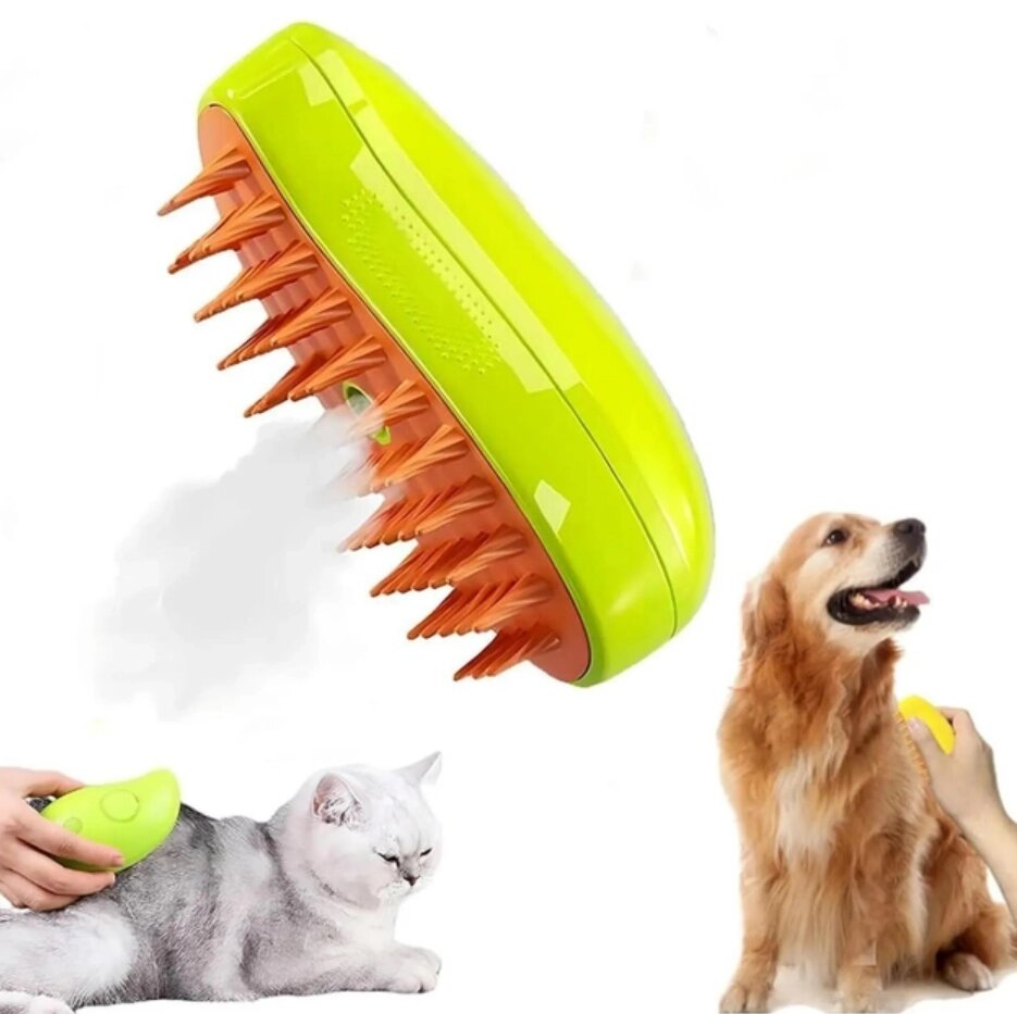 Парова щітка масажер спрей 3 в 1 PET SPRAY MASSAGE BRUSH для вичісування собак та кішок з парою від компанії Інтернет-магазин  towershop.online - фото 1