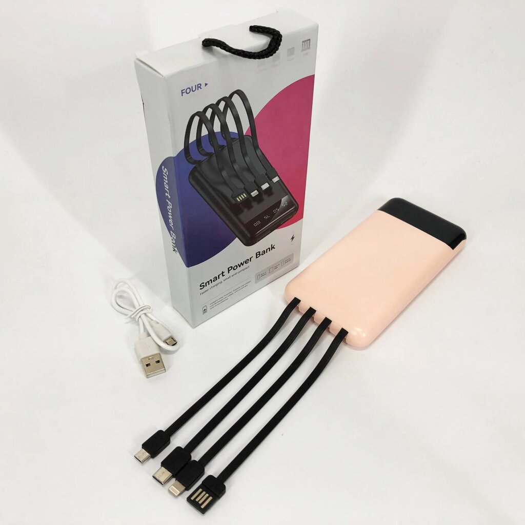 Павербанк Power Bank UKC 50000mAh Мобільна зарядка зовнішній акумулятор портативний павер. Колір рожевий від компанії Інтернет-магазин  towershop.online - фото 1
