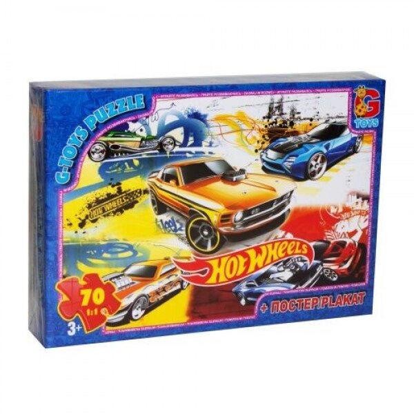 Пазли "Hot Wheels: машини ", 70 елементів від компанії Інтернет-магазин  towershop.online - фото 1