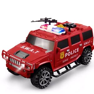 Електронний дитячий безпечний скарбничок з кодом та відбитком пальців у вигляді поліцейського автомобіля молот Swat Red