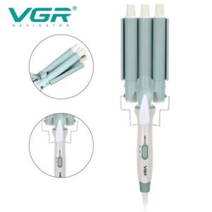 Плійка потрійна для волосся VGR V-595 Professional потрійна плійка хвиля 22 мм щипці на три хвилі 90 Вт