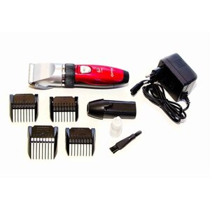 Машинка для стрижки волосся Gemei/Geemy GM-6001 + акумулятор Червона
