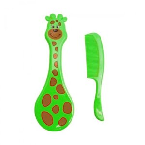 Щітка для волосся з гребінцем "жирафа" (зелений)