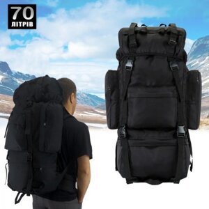 Тактичний рюкзак A21 70L Чоловічий рюкзак тактичний, пішохідний рюкзак 70 л Великий чорний