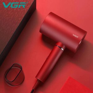 Професійний фен для волосся VGR V-431 потужністю 1600-1800 Вт із режимом холодного повітря. Колір червоний