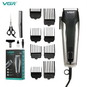 Машинка для стрижки волосся VGR V-120 тример електробритви для бороди з великими насадками від мережі