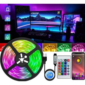 Світлодіодна USB, Bluetooth LED стрічка RGB 5050 вологостійка з пультом 5 метрів Allbest Home