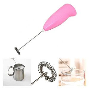 Портативний капучинатор-спінювач для вершків та молока FUKE Mini Creamer Рожевий