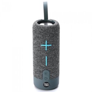 Портативна Bluetooth-колонка TG619C USB/TF з ремінцем Сіра