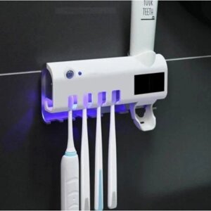 Тримач діспенсер для зубної пасти і щіток автоматичний УФ-стерилізатор Toothbrush sterilizer W-027