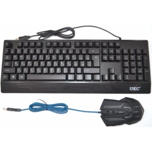 Російська провідна клавіатура + мишка UKC M710 з підсвічуванням