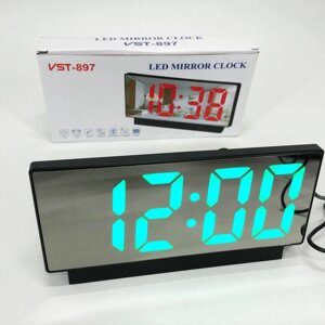 Електронний настільний LED годинник від USB VST-897-4 з будильником та термометром