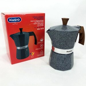 Гейзерна кавоварка Magio MG-1010, гейзерна кавоварка для плити, гейзерний кавник