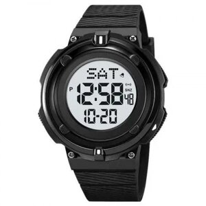 Годинник наручний чоловічий SKMEI 2010BKWT BLACK-WHITE, годинник армійський скмей, годинник спортивний. Колір чорний