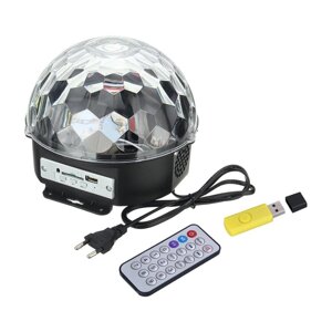 MP3-диско-шар-проектор світлодіодний кришталевий магічний куля світла стовпчик без Blutuz