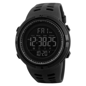 Годинник наручний чоловічий SKMEI 1251BK ALL BLACK, фірмовий спортивний годинник. Колір чорний