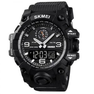 Годинник наручний чоловічий SKMEI 1586BK BLACK, водонепроникний чоловічий годинник, годинник спортивний. Колір чорний