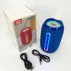 Портативна Bluetooth-колонка TG653 USB з ремінцем. Колір синій