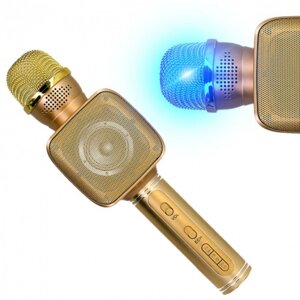 Бездротовий портативний стовпчик + караоке мікрофон 2 в 1 магічний караоке YS-68 Золотий