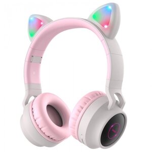 Навушники Hoco W27 Cat Ear Bluetooth з котячими вушками та LED підсвічуванням Сірі в Львівській області от компании Интернет-магазин  towershop.online