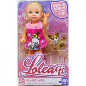 Лялька "Loleaqi" маленька з собачкою, мікс