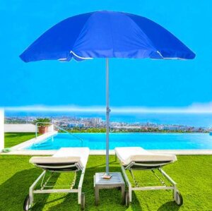 Складена пляжна парасолька з телескопічною ногою Umbrella Travel Pro, куполом 2 метри