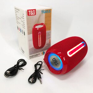 Портативна Bluetooth-колонка TG653 USB з ремінцем. Колір червоний