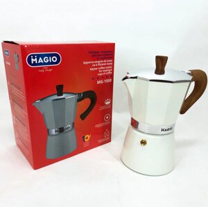 Гейзерна кавоварка Magio MG-1008, кавоварка для індукційної плити, турка гейзерна для кави