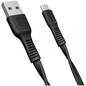 Кабель зарядний Baseus Flat Micro USB Cable Fast Data Sync Charging 0.25м (CAMZY-A01) Чорний Оригінал