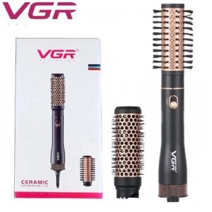 Фен гребінець VGR V-559 для завивки та сушіння волосся керамічне покриття 2 швидкості 2 насадки