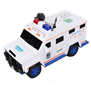 Дитячий сейф скарбничка з кодом та відбитком пальця у вигляді поліцейської машини NBZ Cash Truck White