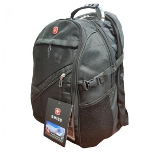 Рюкзак міської Swiss Bag 8810 з дощовиком 50*33*25 см 32 літри з USB і AUX виходами Чорний