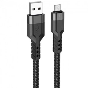 USB Phone Chable - Micro USB Hoco U110 Extra Durabiles 2.4a Black