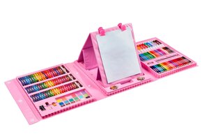 Набір для малювання та творчості з мольбертом у валізці 208 предметів NBZ Art Set Pink