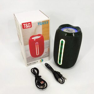 Портативна Bluetooth-колонка TG653 USB з ремінцем. Колір зелений