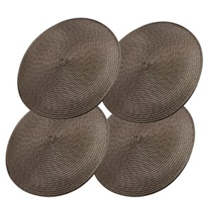 Комплект із 4-х круглих сервірувальних килимків, Кавовий