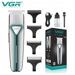 Акумуляторна машинка для стрижки волосся і бороди з 3 насадками VGR V-008