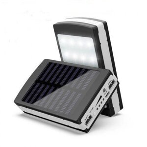 УМБ Power Bank Solar 40000 mAh мобільне зарядне із сонячною панеллю та лампою. Колір чорний