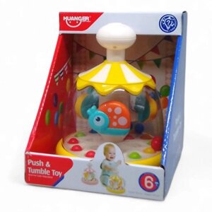 Дитяча іграшка "Юла: Push & Tumble Toy", із кульками (жовта)