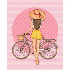 Картина за номерами "Дівчина з велосипедом" в Львівській області от компании Интернет-магазин  towershop.online