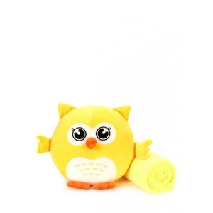 М'яка іграшка-пайка з ковдрою сови Johnsi 3 в 1, жовтий